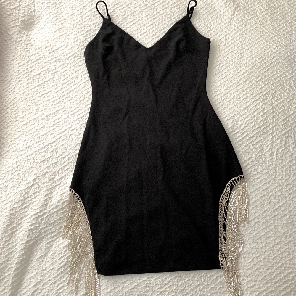 COPY - COPY - BLACK MINI DRESS WITH STONES